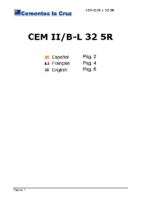 Cementos La Cruz – Cemento Gris II B-L 32,5R 35Kg (Ficha Técnica)