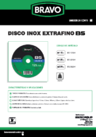 BRAVO – Disco abrasivo corte Inox b5 (Ficha técnica)
