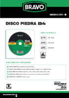 BRAVO – Disco abrasivo corte Piedra b4 (Ficha técnica)