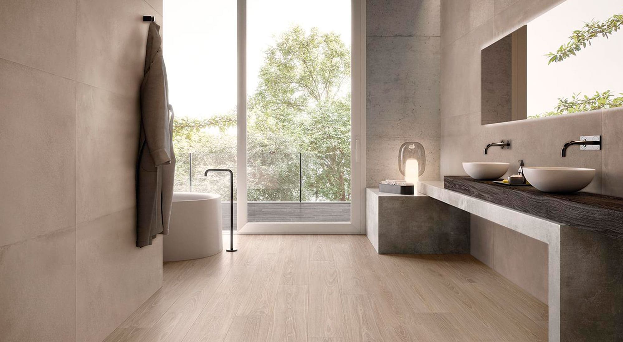 Suelo porcelánico acabado en madera ergon woodtouch