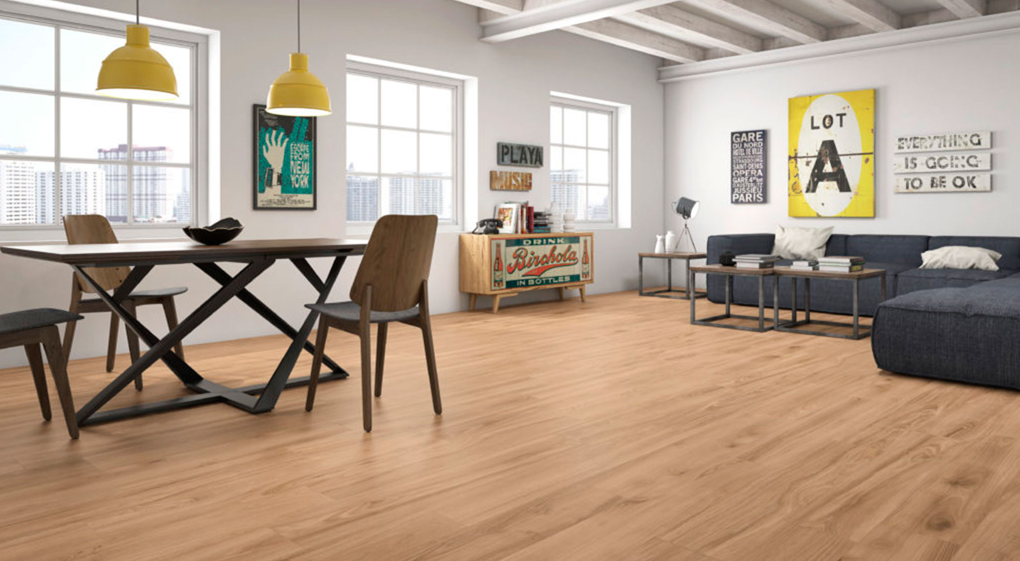 Suelo porcelánico acabado en madera futura gredos