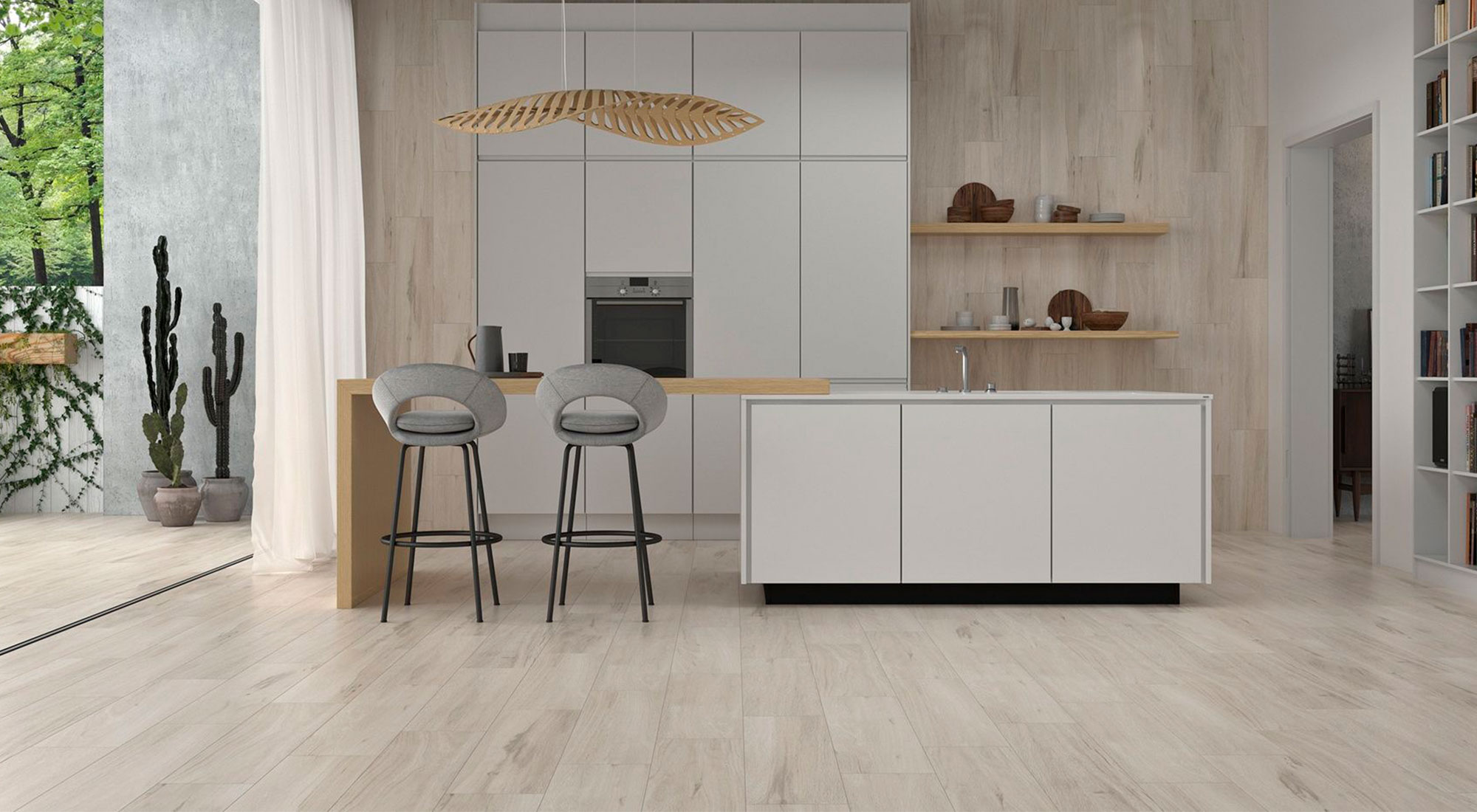 Suelo porcelánico acabado en madera apavisa albero