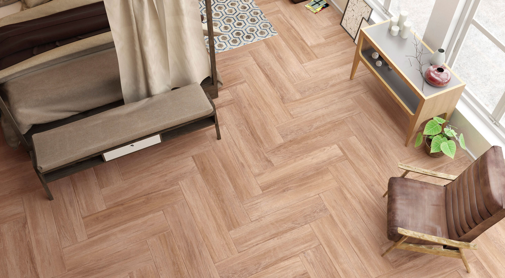 Suelo porcelánico acabado en madera argenta landes
